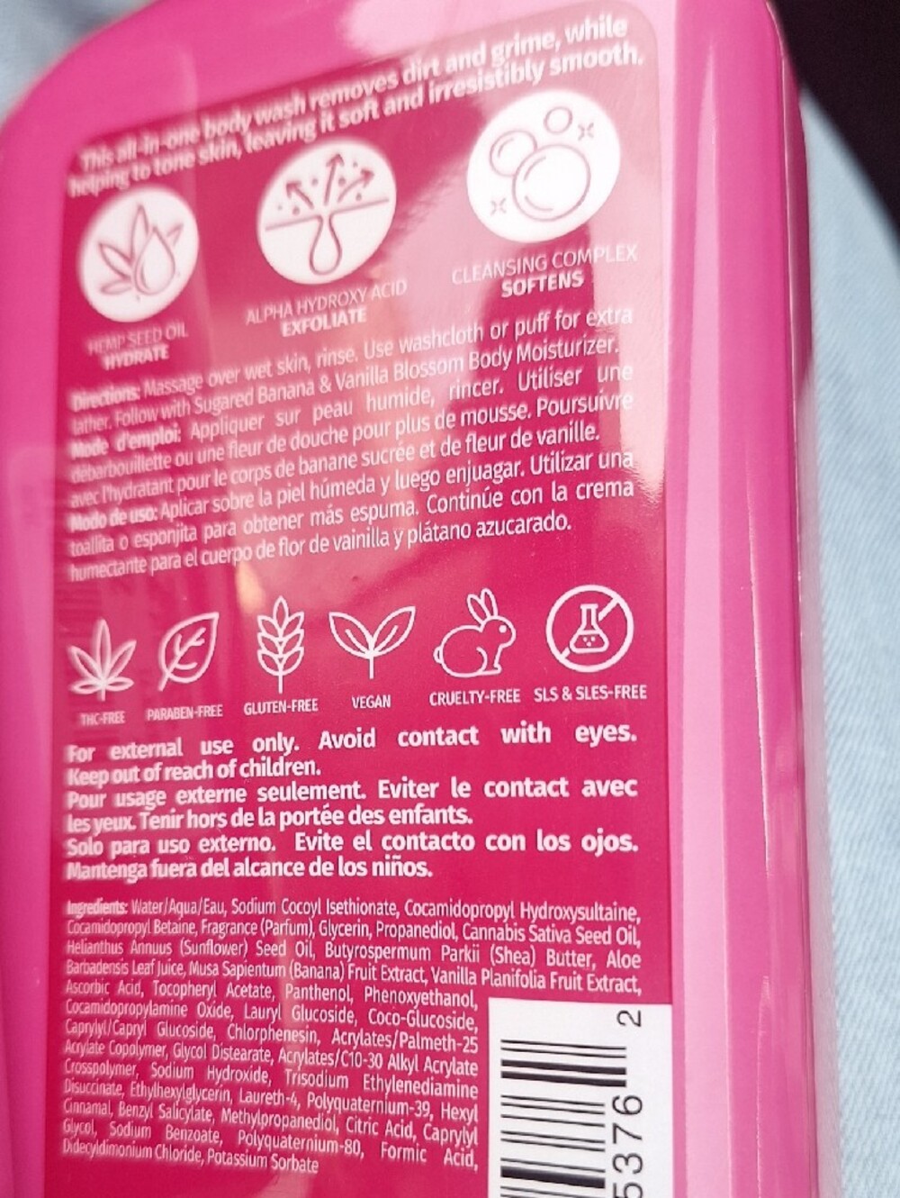 Hempz Sugared Banana & Vanilla Blossom Pink Body Washes - Picture 4 of 4